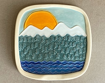Handmade ceramic spoon rest