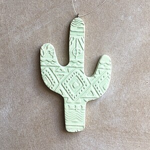 Handmade ceramic cactus ornament