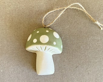 Handmade customizable ceramic mushroom ornament, toadstool