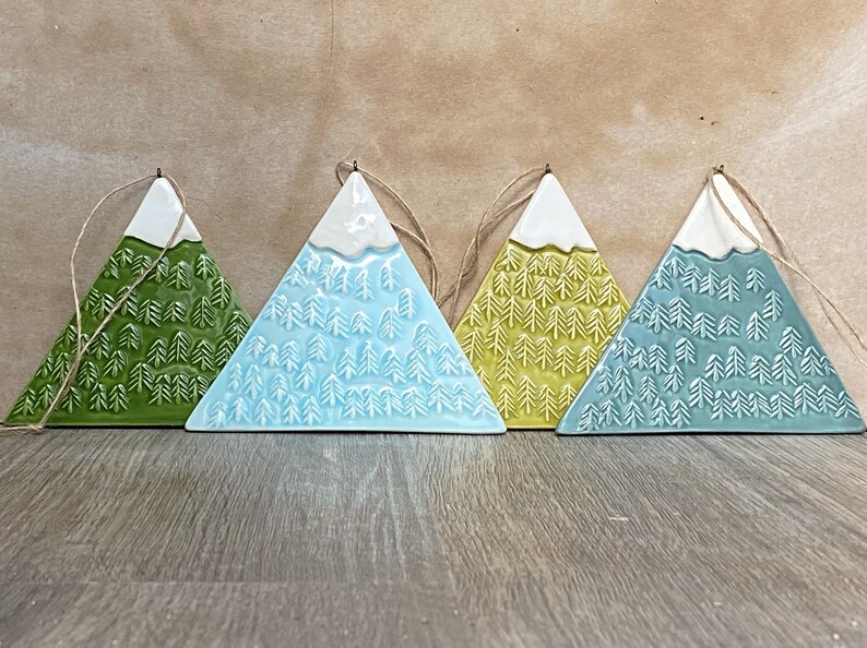 Handmade Ceramic Mountain Ornament - Etsy