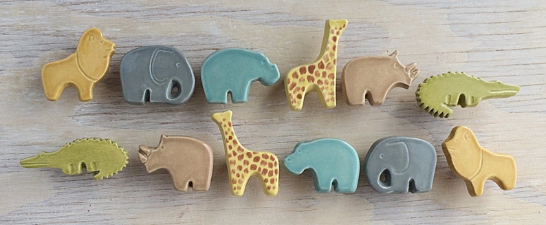 safari nursery handmade ceramic furniture knob, drawer pull image 3