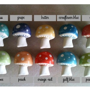 set of 10 furniture knobs- mushroom, toadstool