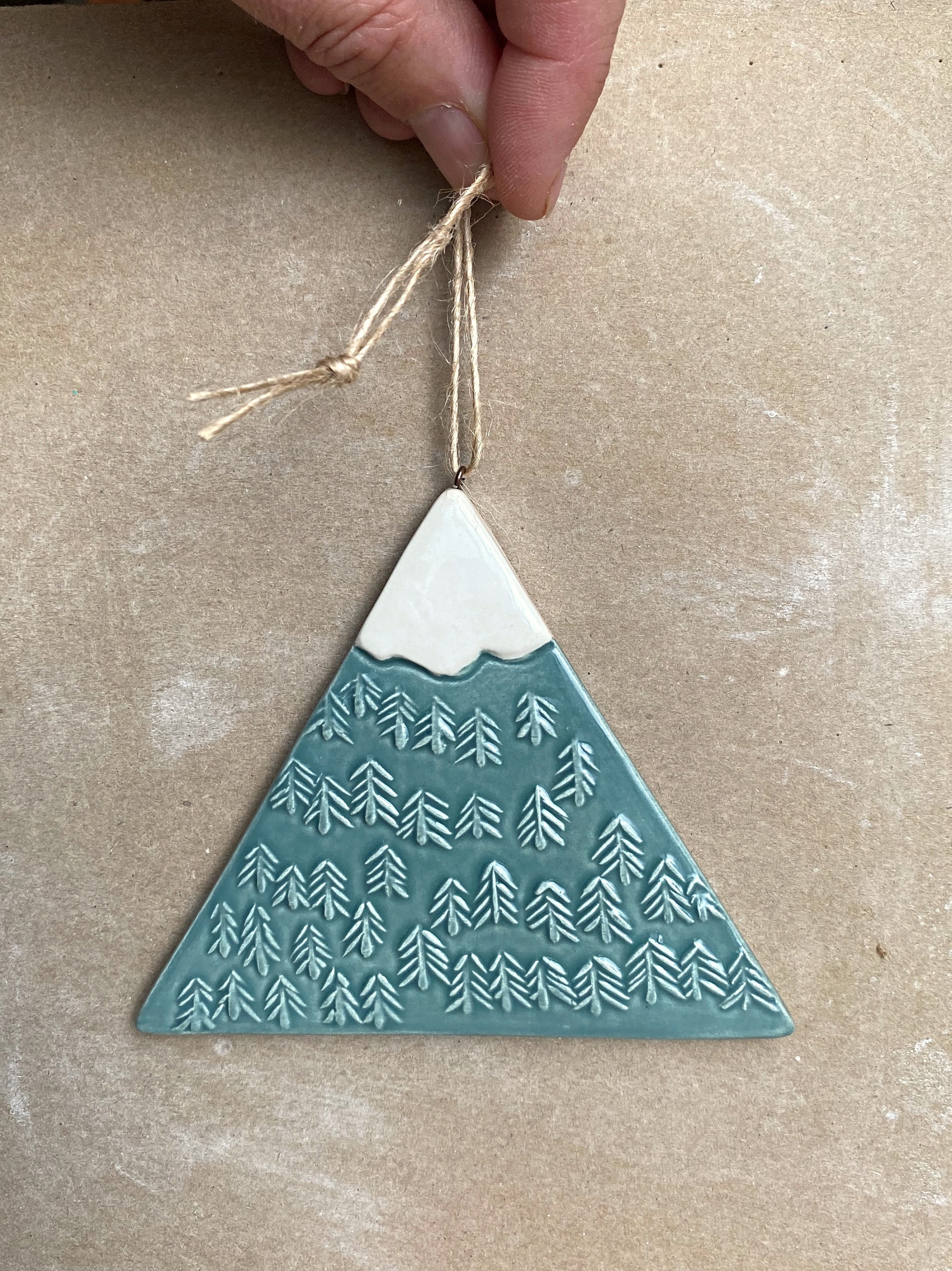 Handmade Ceramic Mountain Ornament - Etsy