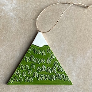 Handmade ceramic mountain ornament