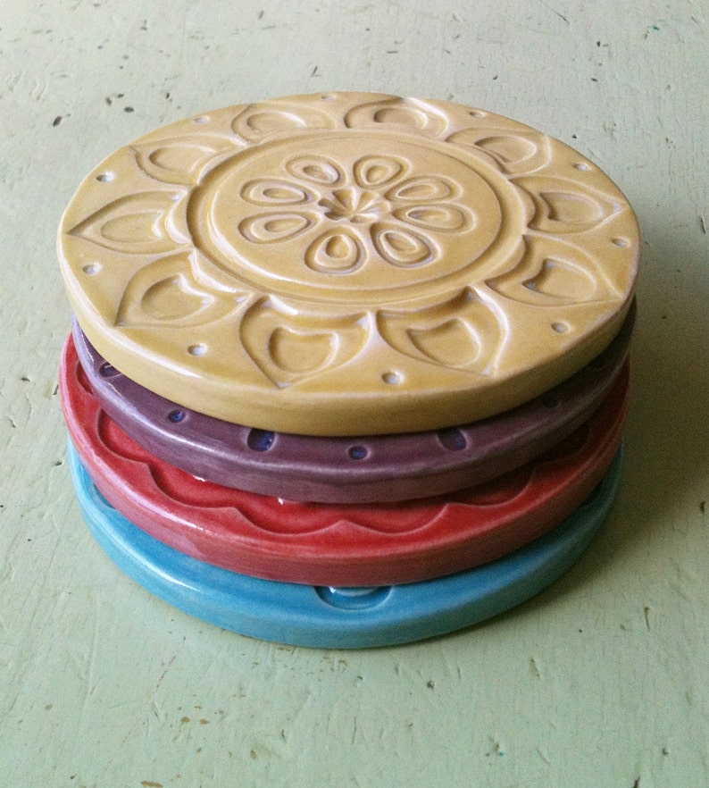 Handmade Ceramic Coaster Set Etsy