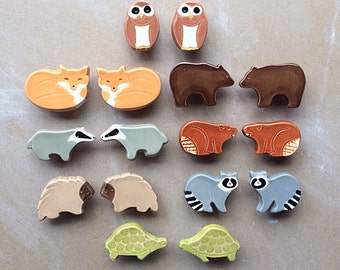 Woodland animal furniture knobs set of 16