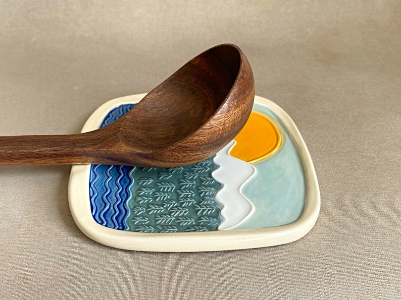 Handmade ceramic spoon rest image 2