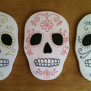 Día de los Muertos skull trivet, wall hanging