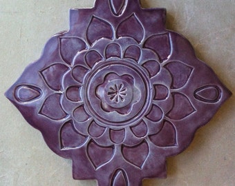 Ceramic trivet, art tile, wall hanging