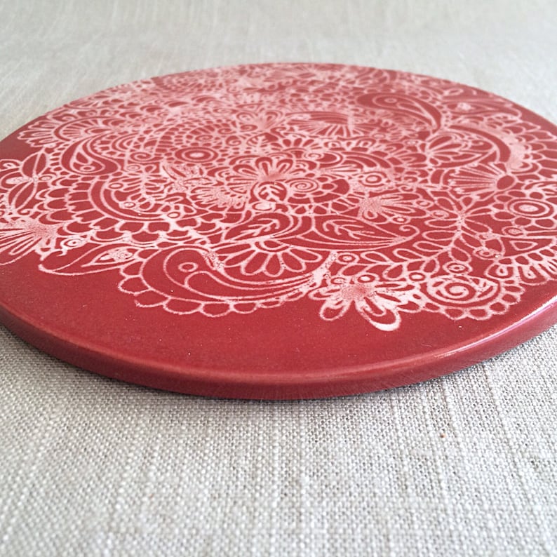 Handmade Ceramic Trivet/hot Plate Etsy