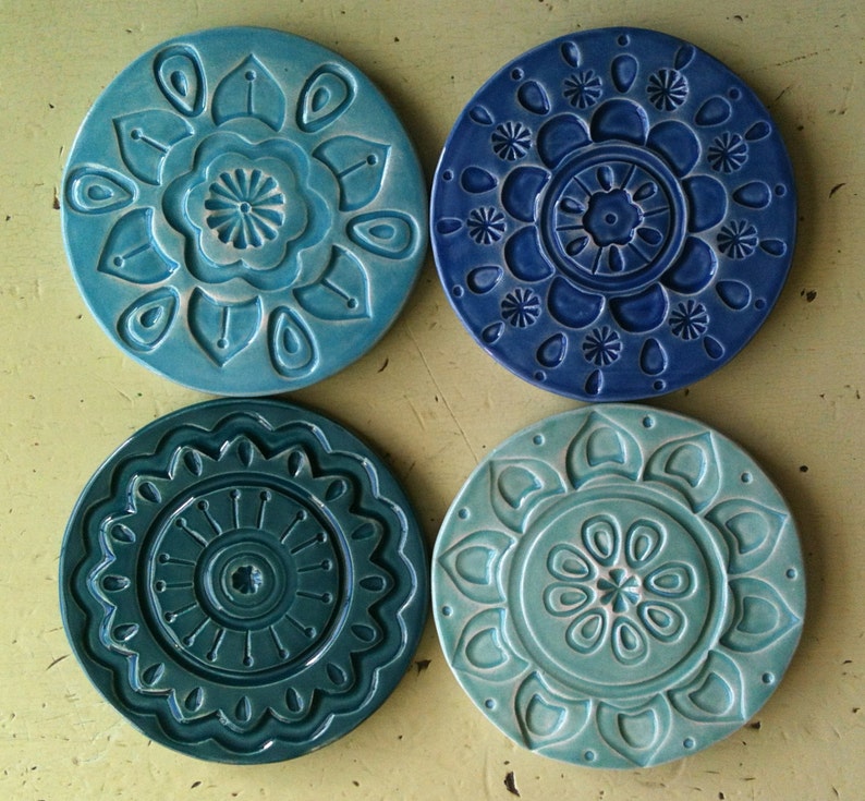 Handmade Ceramic Coaster Set Etsy