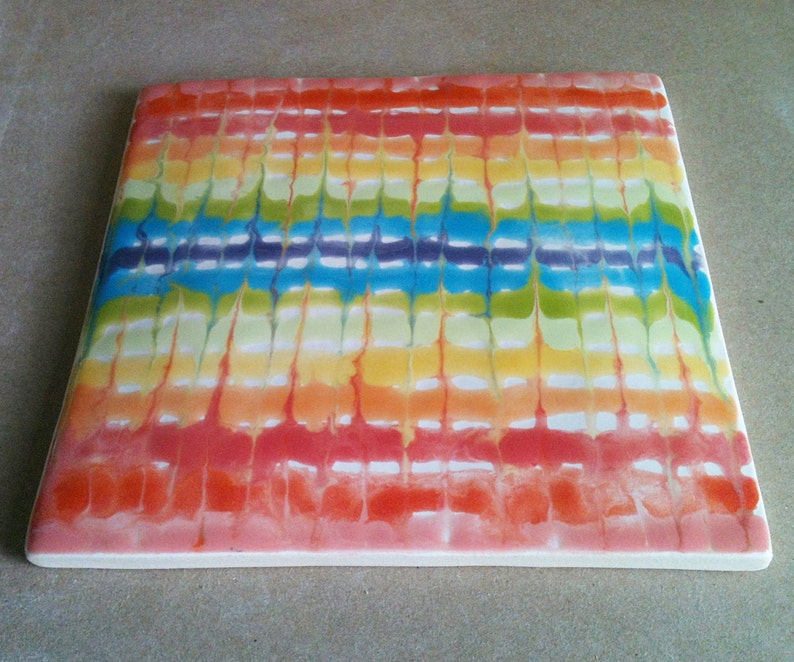 Ceramic trivet, hot pad, art tile image 3