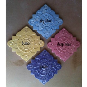 Sottopentola in ceramica, piastrelle d&#39;arte, set da parete di 4