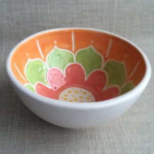 Handmade, carved ceramic little bowl image 2