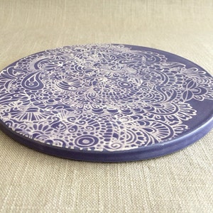 Handmade ceramic trivet/hot plate image 3