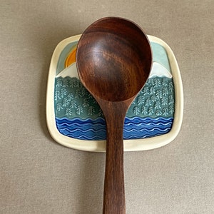 Handmade ceramic spoon rest image 7