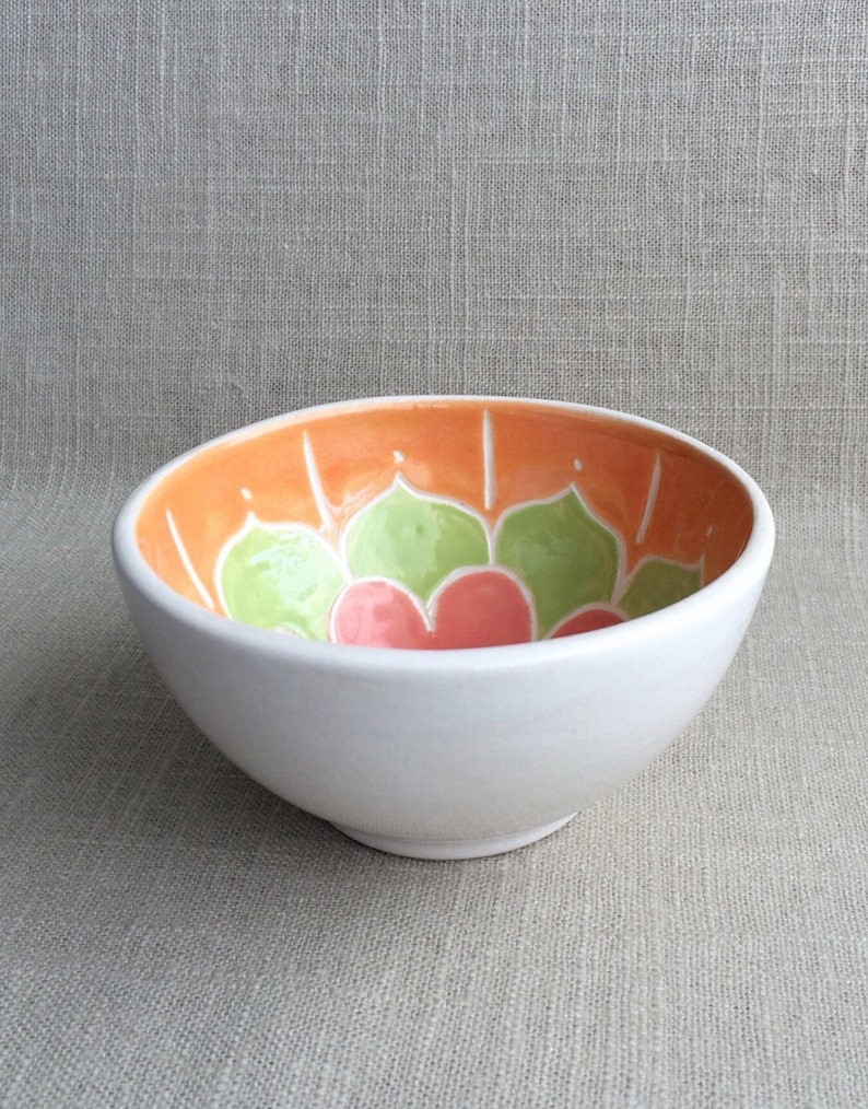 Handmade, carved ceramic little bowl image 4