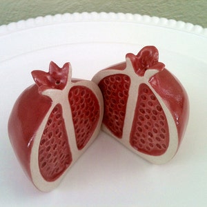 Pomegranate Salt and Pepper Shakers