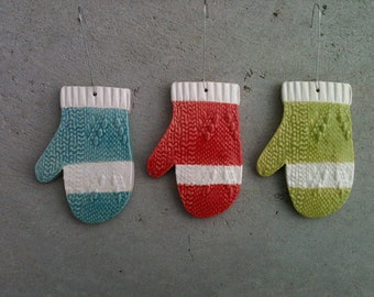 Mitten Christmas ornament set, holiday decoration