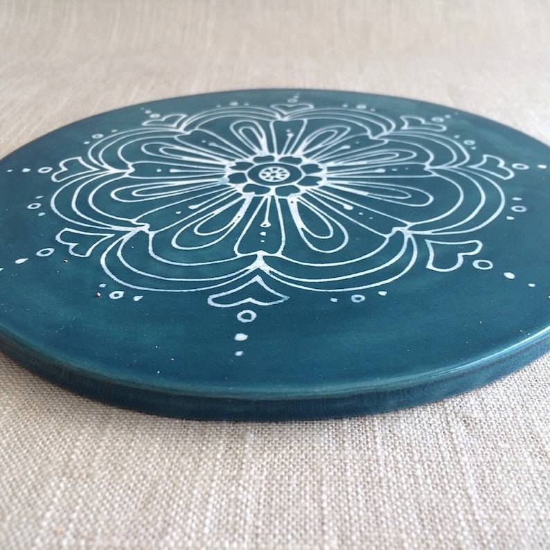 Handmade ceramic trivet/hot plate Etsy