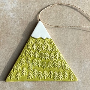 Handmade ceramic mountain ornament