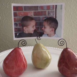 Portafoto decorativi in ceramica pera, porta biglietti da visita, porta banconote, porta ricette