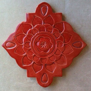 Ceramic trivet, art tile, wall hanging
