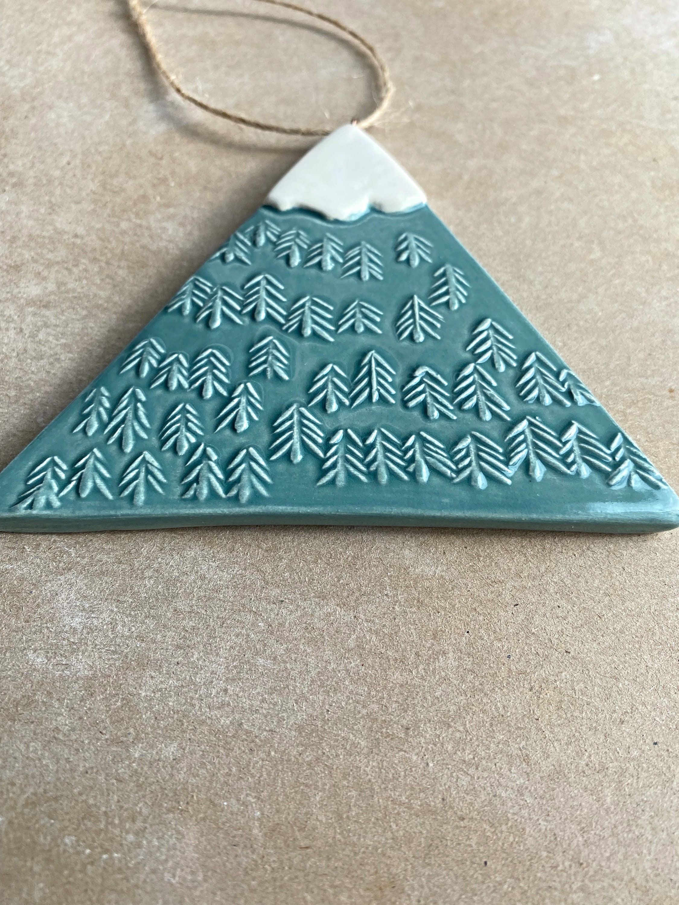 Handmade Ceramic Mountain Ornament - Etsy