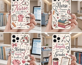 Nurse Life Phone Case, Medical Floral iPhone Case, Cute RN Gift, Healthcare Worker Accessory, Graduation Gift for Nurse, Registered Nurse