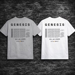 Bitcoin Genesis Tshirt | Minimal btc Streetwear | Satoshi Genesis Block Tee | Web3 Tech Shirt | STS3BA3 image 9