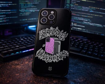 Funda para teléfono con inteligencia artificial | Funda para teléfono con tecnología IA | Diseño de cerebro ciberpunk | Funda para teléfono con tecnología gamer | Regalo para desarrolladores | STS3BA3