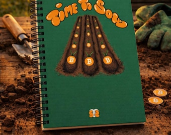 Cuaderno "Es hora de sembrar" | Diario del inversor en criptomonedas | Cuaderno de memes de Bitcoin | Notas de trading | Regalo de BTC | Diario de Satoshi