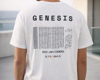 Bitcoin Genesis Tshirt | Minimal btc Streetwear | Satoshi Genesis Block Tee | Web3 Tech Shirt | STS3BA3