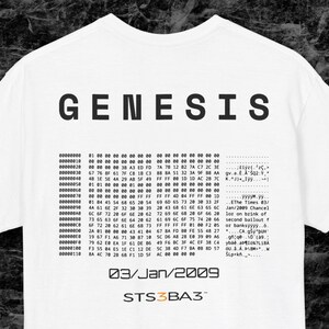 Bitcoin Genesis Tshirt | Minimal btc Streetwear | Satoshi Genesis Block Tee | Web3 Tech Shirt | STS3BA3 image 6