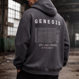 Bitcoin Genesis Hoodie Black | Crypto Streetwear Hoodie | Bitcoin Hoodie | Satoshi Nakamoto | Web3 Clothing | STS3BA3 | Bitcoin Apparel image 8