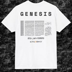 Bitcoin Genesis Tshirt | Minimal btc Streetwear | Satoshi Genesis Block Tee | Web3 Tech Shirt | STS3BA3 image 4