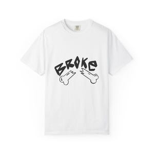 Broke Bones T-Shirt | Graphic Streetwear Tee | Edgy Skeleton Shirt | Minimal Urban BTC | Unisex Heavy Cotton Shirt image 3