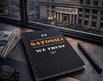 Cuaderno de espiral In Satoshi We Trust | Diario Bitcoin | Cuaderno de criptomonedas | Cuaderno Web3 | Regalo BTC para traders y desarrolladores