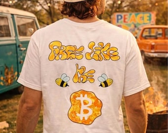 Camiseta Bitcoin Free Like the Bee | Camiseta de criptomonedas | Ropa urbana BTC | Camiseta de ropa urbana Satoshi | Camiseta de verano | STS3BA3