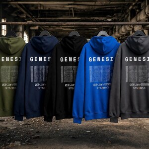 Bitcoin Genesis Hoodie Black | Crypto Streetwear Hoodie | Bitcoin Hoodie | Satoshi Nakamoto | Web3 Clothing | STS3BA3 | Bitcoin Apparel image 7