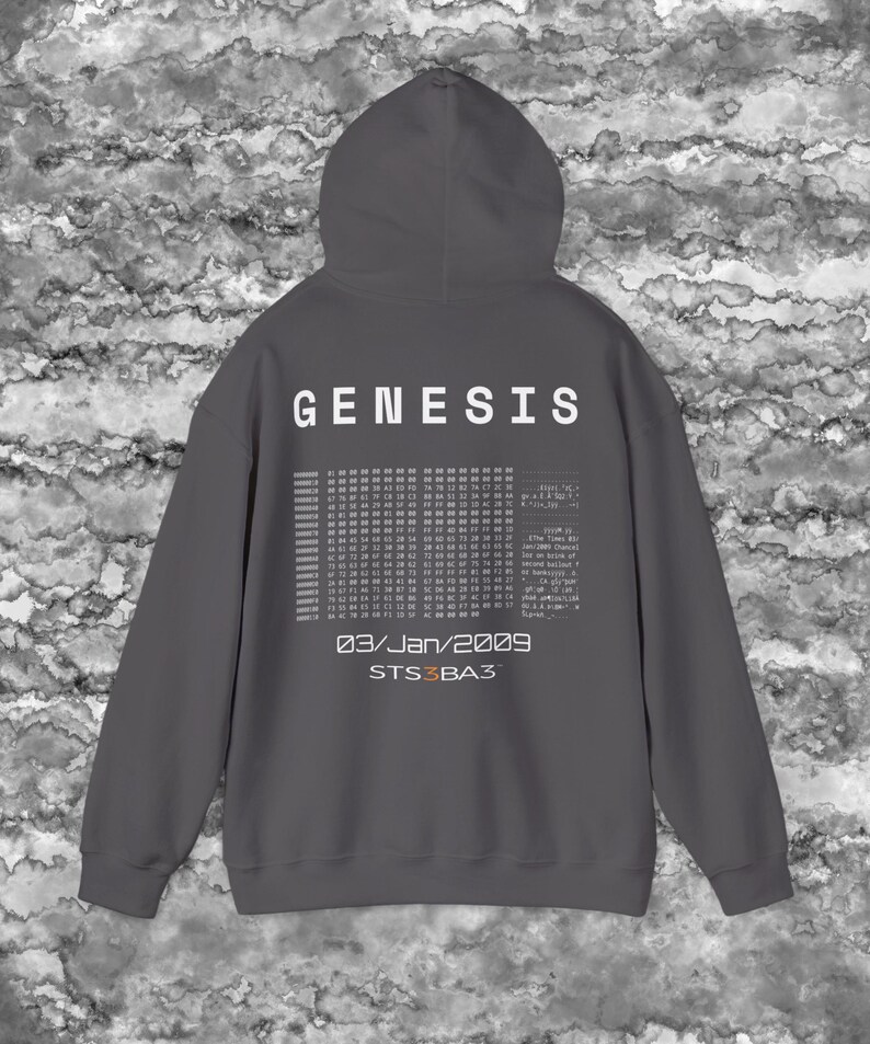 Bitcoin Genesis Hoodie Black | Crypto Streetwear Hoodie | Bitcoin Hoodie | Satoshi Nakamoto | Web3 Clothing | STS3BA3 | Bitcoin Apparel image 10