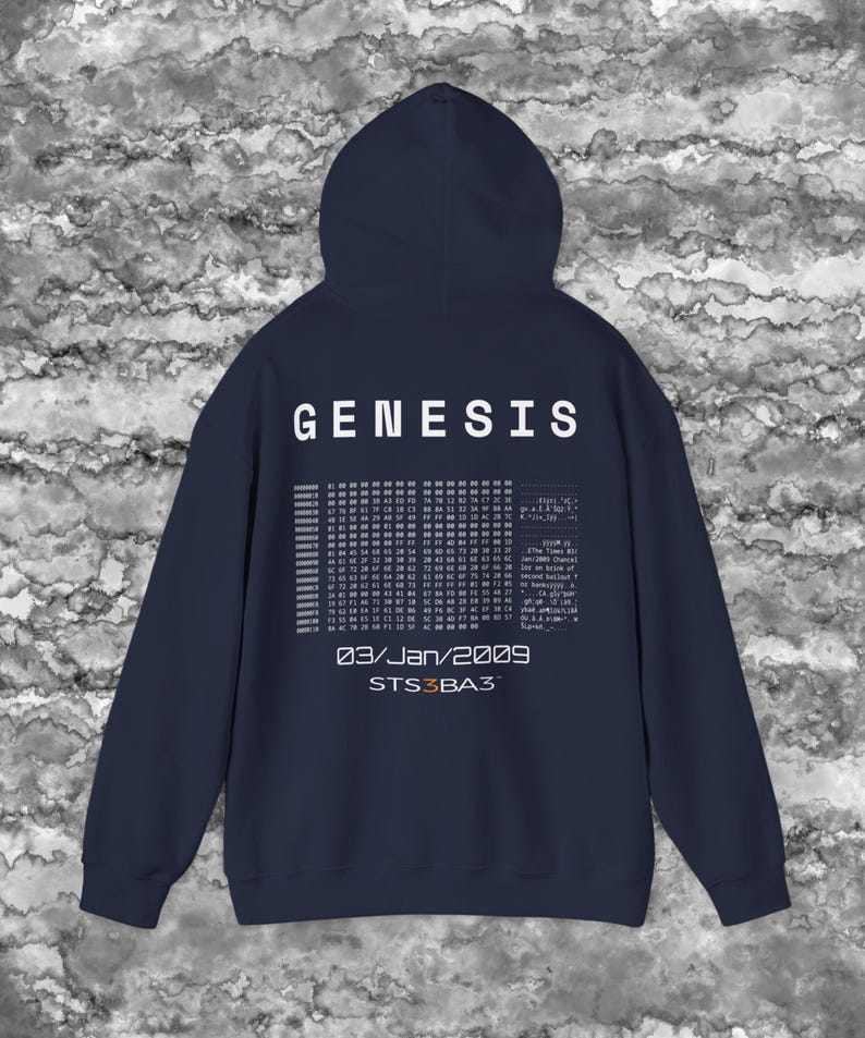 Bitcoin Genesis Hoodie Black | Crypto Streetwear Hoodie | Bitcoin Hoodie | Satoshi Nakamoto | Web3 Clothing | STS3BA3 | Bitcoin Apparel image 14