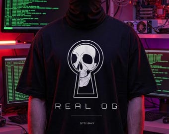 Camiseta Cypherpunk OG auténtica de talla grande | Camiseta con ojo de cerradura de Bitcoin | Ropa urbana libertaria de criptomonedas BTC | Camiseta Satoshi | STS3BA3