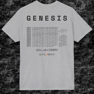 Bitcoin Genesis Tshirt | Minimal btc Streetwear | Satoshi Genesis Block Tee | Web3 Tech Shirt | STS3BA3 image 11