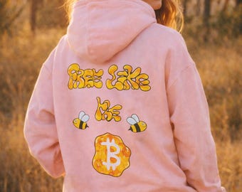Sudadera Bitcoin Free Like the Bee | Ropa urbana BTC | Sudadera con capucha Crypto | Sudadera Satoshi | Sudadera con capucha Crypto | Ropa de cultura tecnológica