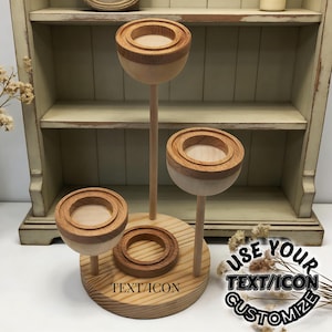 Wood Essential Oil Display Stand, Rustic Pine Aromatherapy Diffuser Holder