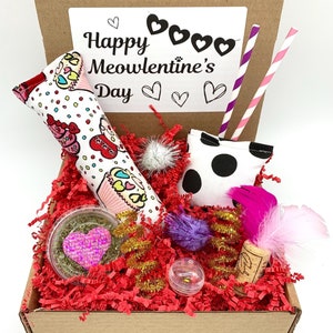 Valentine’s Day Cat Toy Gift Box, Cat birthday, cat gift box, gifts for cats, cat toys box