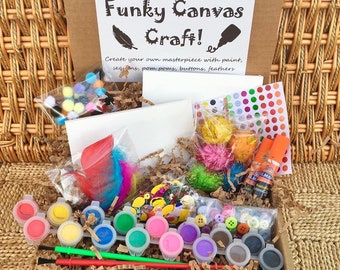 Kids Craft Kit, Funky Canvas Craft Kit