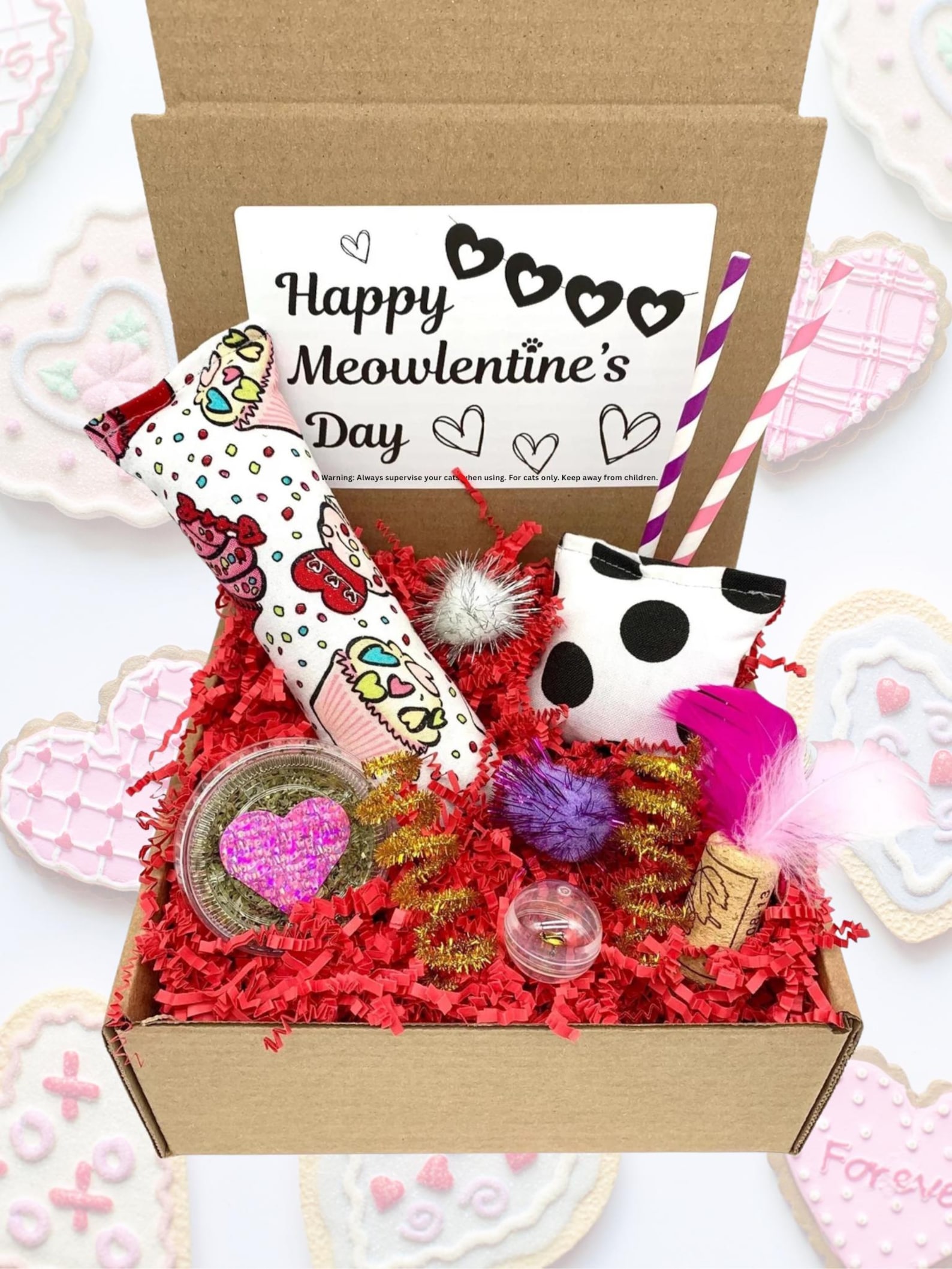 Confezione regalo di giocattoli per gatti di San Valentino