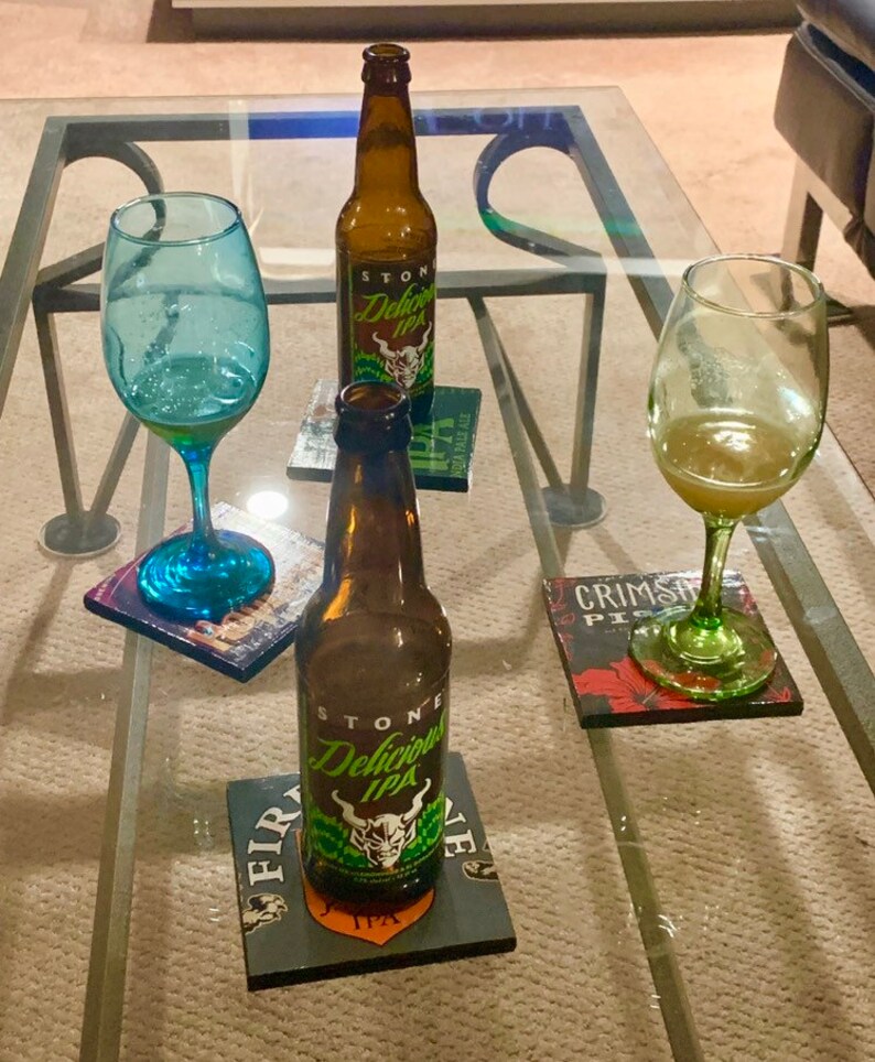 Beer Coaster Set Coaster Set for Guys Man Cave Gift Etsy